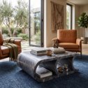 Grey Marble-Finish Coffee Table